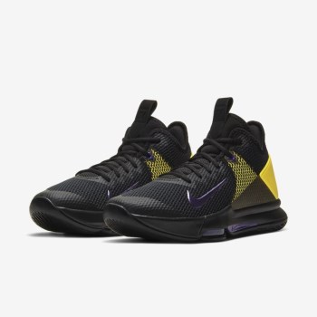 Nike LeBron Witness 4 - Női Kosárlabda Cipő - Fekete/Sárga/Fehér/Lila